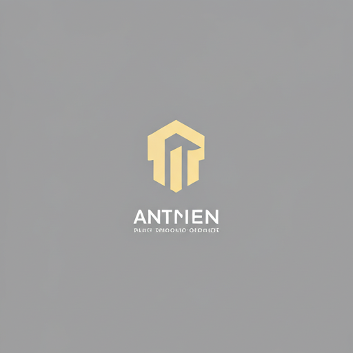 Modern corporate logo design for a luxury residential real estate brand, featuring elegant typography and a geometric emblem, presented in professional grayscale.