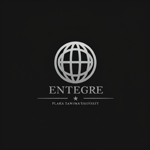 Formal corporate logo for an international trade center, featuring a globe emblem and bold sans-serif font, rendered in high-contrast monochrome for a premium look.
